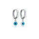 Sterling Silver Evil Eye Dangle Earrings