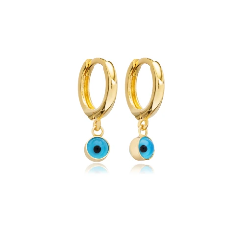 Sterling Silver Evil Eye Dangle Earrings