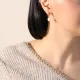 Single Pearl Charm Silver Dangle Earring Single Pearl Charm Silver Dangle Earring