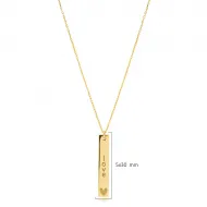 925 Long Bar Love Message Charm Necklace