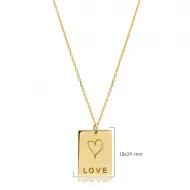 Laser Cut Love Message Charm Necklace