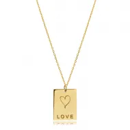 Laser Cut Love Message Charm Necklace