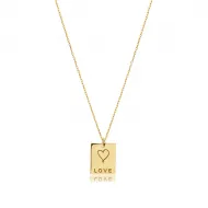 925 Laser Design Love Message Charm Necklace