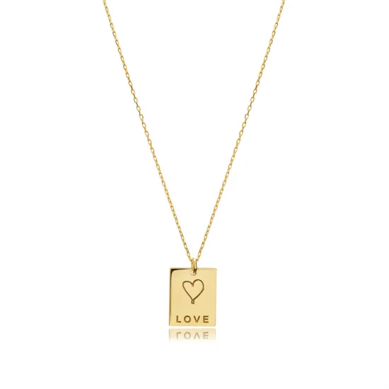 Laser Love Message 925 Sterling Silver Necklace Laser Love Message 925 Sterling Silver Necklace