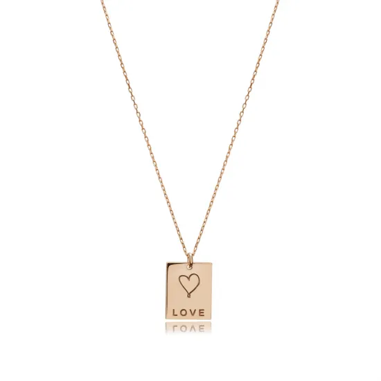 Laser Love Message 925 Sterling Silver Necklace Laser Love Message 925 Sterling Silver Necklace