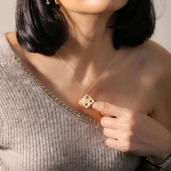 Laser Bear Heart Star 925 Sterling Silver Necklace - Sade 925 Silver Jewelry