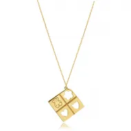 Laser Bear Heart Star Design Charm Necklace