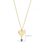 Heart Plated Sapphire Silver Charm Necklace