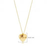 Heartbeat Garnet Silver Charm Necklace