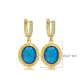 Blue Opal Oval Dangle 925 Sterling Silver Earrings Blue Opal Oval Dangle 925 Sterling Silver Earrings