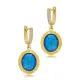 Blue Opal Oval Dangle 925 Sterling Silver Earrings Blue Opal Oval Dangle 925 Sterling Silver Earrings