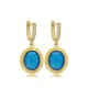 Blue Opal Oval Dangle 925 Sterling Silver Earrings Blue Opal Oval Dangle 925 Sterling Silver Earrings