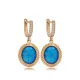 Blue Opal Oval Dangle 925 Sterling Silver Earrings Blue Opal Oval Dangle 925 Sterling Silver Earrings
