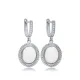White Opal Oval Dangle 925 Sterling Silver Earrings White Opal Oval Dangle 925 Sterling Silver Earrings