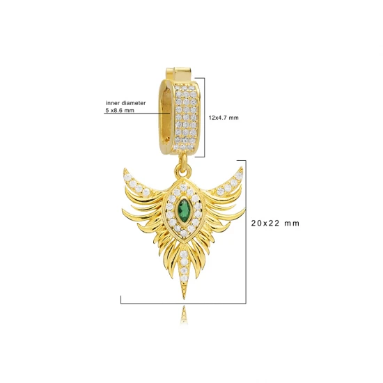 CZ Emerald Phoenix 925 Sterling Silver Bangle CZ Emerald Phoenix 925 Sterling Silver Bangle