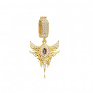 Amethyst CZ Charm for Bangle Phoenix Design