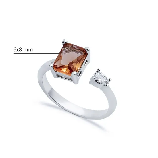 Rectangle Zultanite Silver Adjustable Ring Rectangle Zultanite Silver Adjustable Ring
