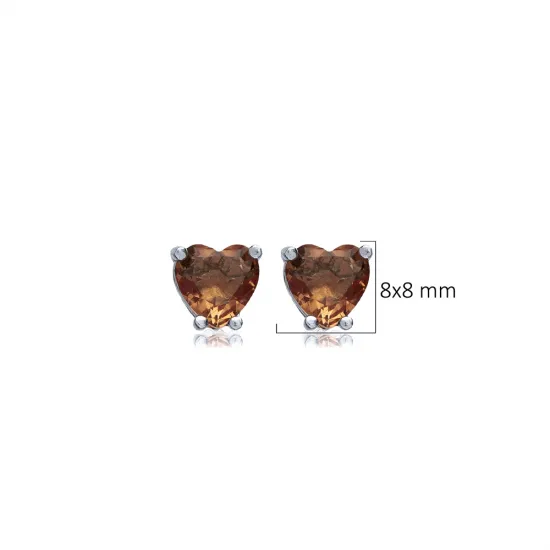 8x8 mm Zultanite Heart Silver Stud Earrings 8x8 mm Zultanite Heart Silver Stud Earrings