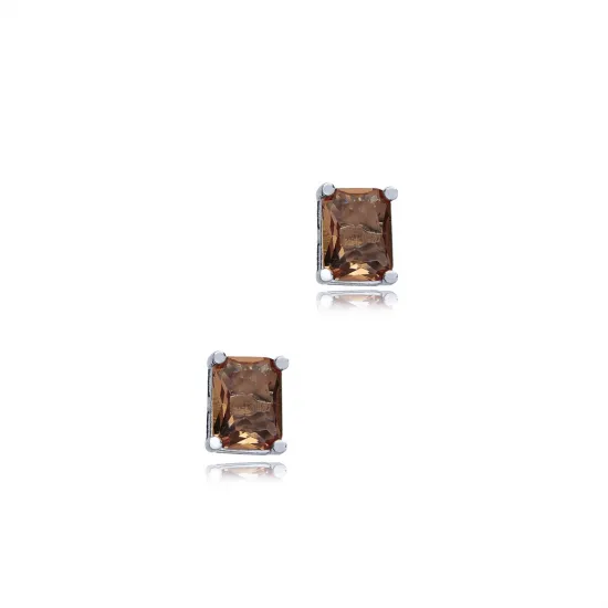 Zultanite Rectangle Silver Stud Earrings Zultanite Rectangle Silver Stud Earrings