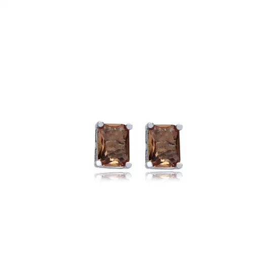 Zultanite Rectangle Silver Stud Earrings Zultanite Rectangle Silver Stud Earrings