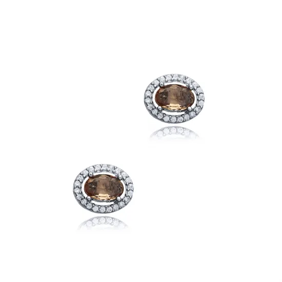 Zircon Oval Zultanite Silver Stud Earrings Zircon Oval Zultanite Silver Stud Earrings