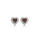 Heart CZ Zultanite Silver Stud Earrings
