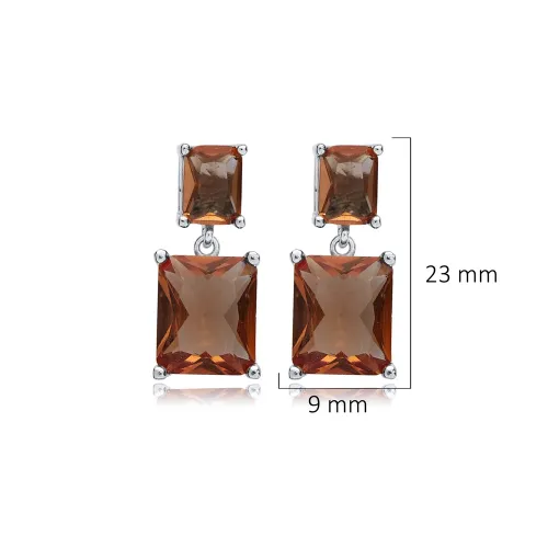 Zultanite Rectangle Cluster Sterling Silver Earrings
