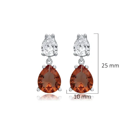Zultanite CZ Pear Cluster 925 Sterling Silver Earrings
