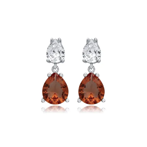 Zultanite CZ Pear Cluster 925 Sterling Silver Earrings