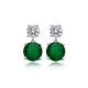 Emerald CZ Round Cluster 925 Sterling Silver Earrings Emerald CZ Round Cluster 925 Sterling Silver Earrings