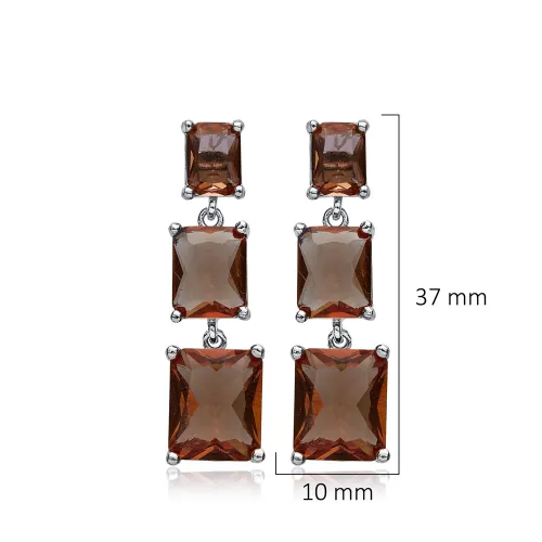 Rectangle Zultanite Cluster Sterling Silver Earrings