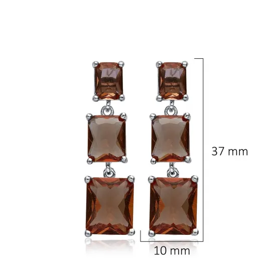 Rectangle Zultanite Cluster Sterling Silver Earrings
