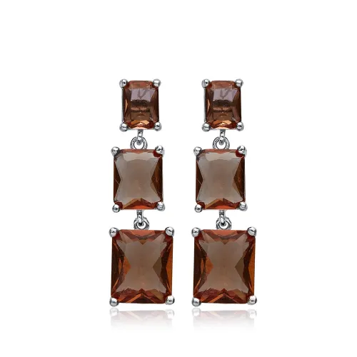 Rectangle Zultanite Cluster Sterling Silver Earrings