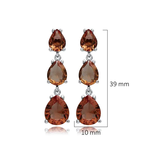 Pear Zultanite Cluster 925 Sterling Silver Earrings