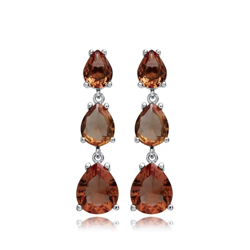 Pear Zultanite Cluster 925 Sterling Silver Earrings