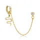Snake CZ Emerald Single 925 Sterling Silver Earrings Snake CZ Emerald Single 925 Sterling Silver Earrings