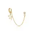 Snake CZ Emerald Single 925 Sterling Silver Earrings