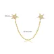 Star Shape CZ Single 925 Sterling Silver Earrings