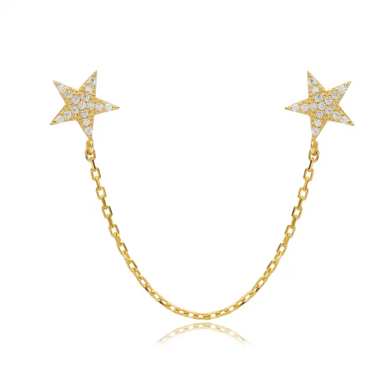 Star Shape CZ Single 925 Sterling Silver Earrings