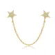 Star Shape CZ Single 925 Sterling Silver Earrings