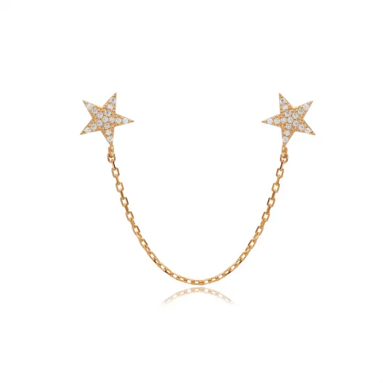 Star Shape CZ Single 925 Sterling Silver Earrings
