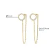 Hollow Design CZ Chain Stud Earring Hollow Design CZ Chain Stud Earring