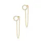 Hollow Design CZ Chain Stud Earring Hollow Design CZ Chain Stud Earring
