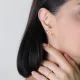 Hollow Design CZ Chain Stud Earring Hollow Design CZ Chain Stud Earring