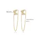 925 Sterling Silver Butterfly CZ Earrings