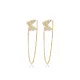 925 Sterling Silver Butterfly CZ Earrings