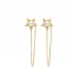 Flower Shape Pearl Chain 925 Sterling Silver Earrings