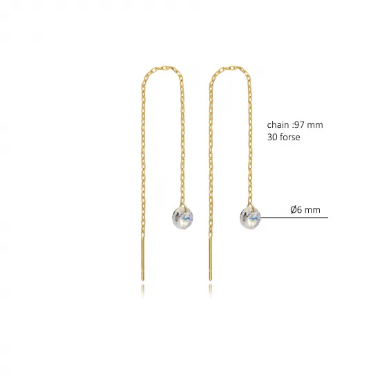 CZ Stone 925 Silver Threader Earing CZ Stone 925 Silver Threader Earing