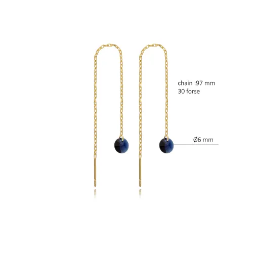 Sapphire Threader 925 Sterling Silver Earrings