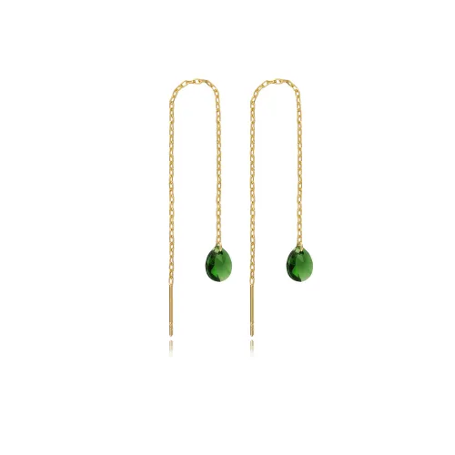 Emerald Threader 925 Sterling Silver Earrings